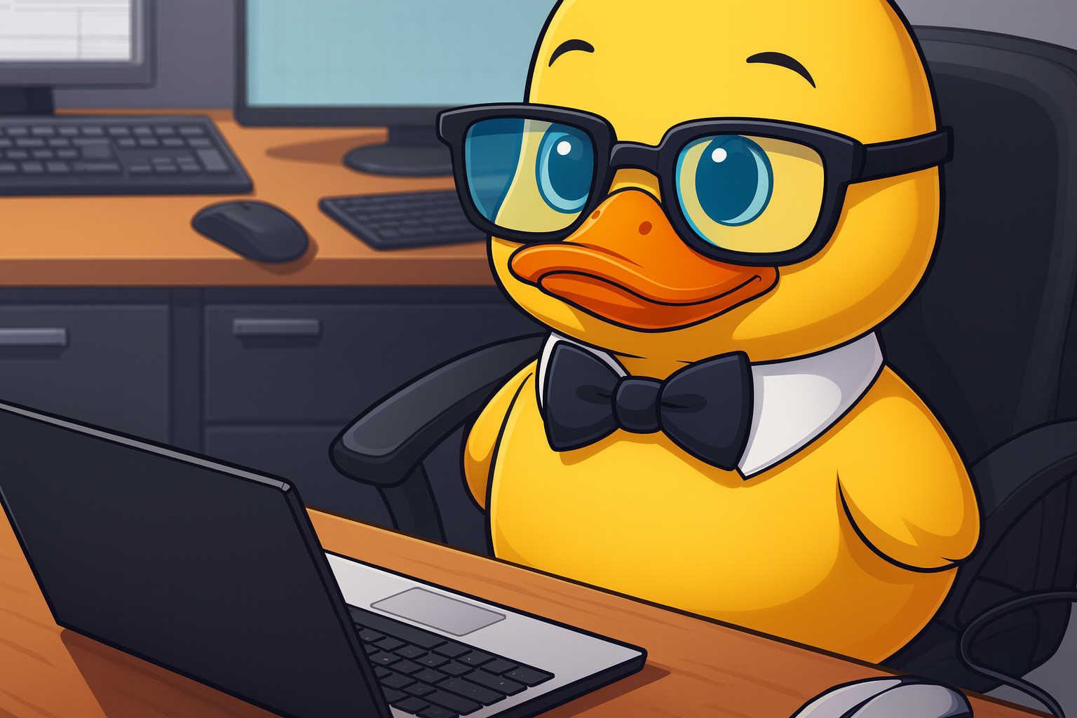 pato de borracha sobre teclado representando rubber duck debugging